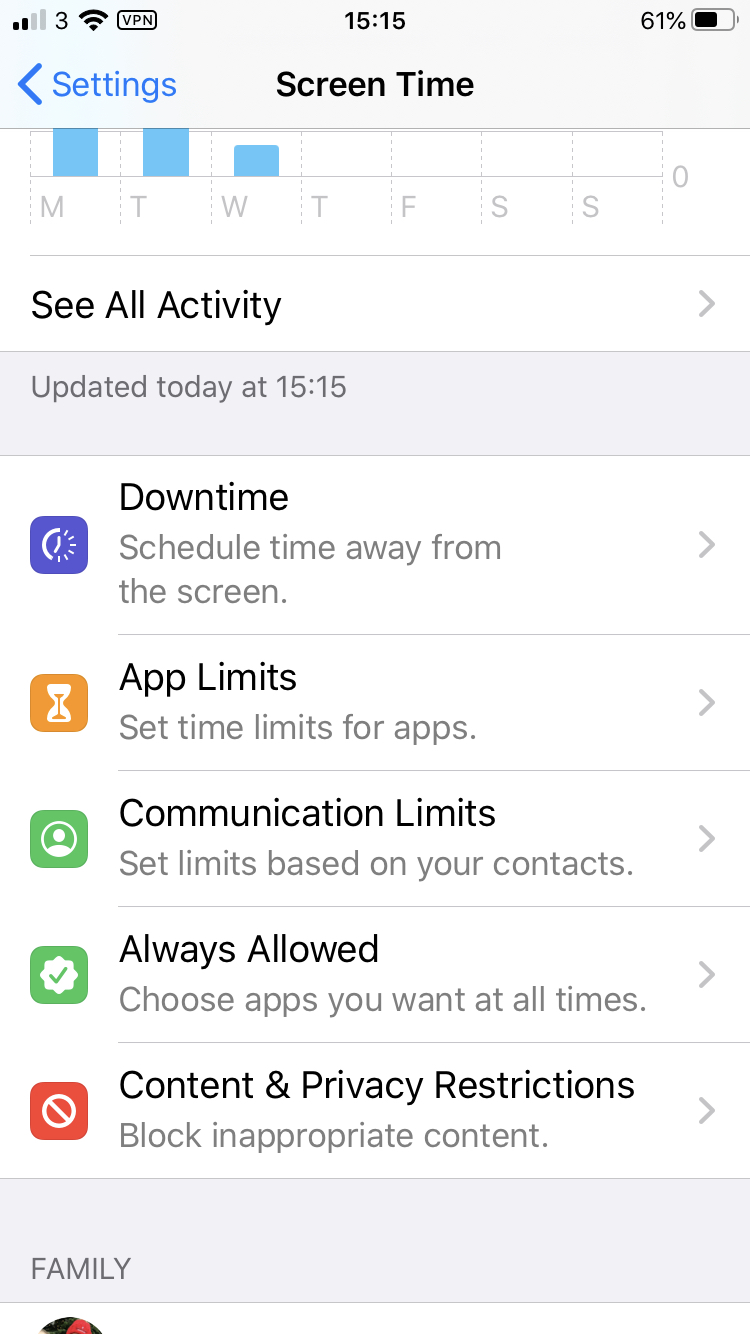 parental control, ios screentime, time limits for kids